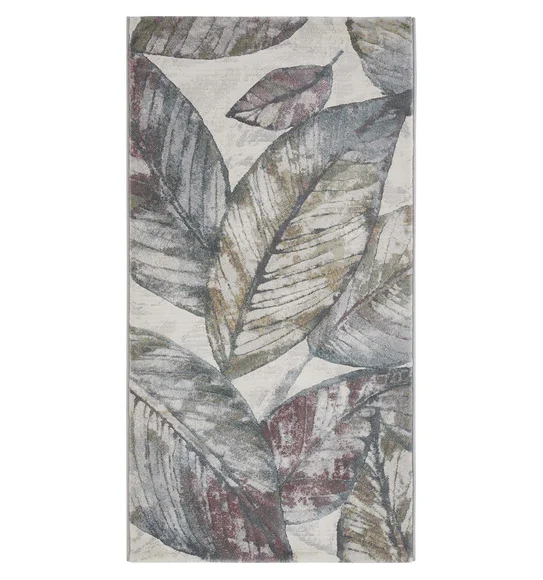 Aquarius Abstract Machine Made Runner Grey