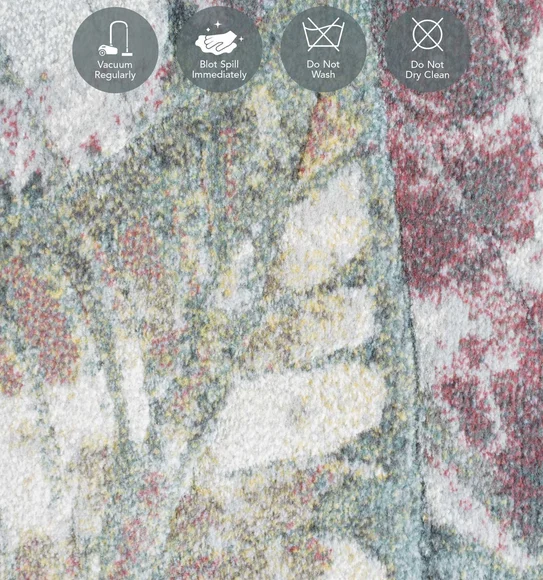 Aquarius Abstract Machine Made Runner Grey