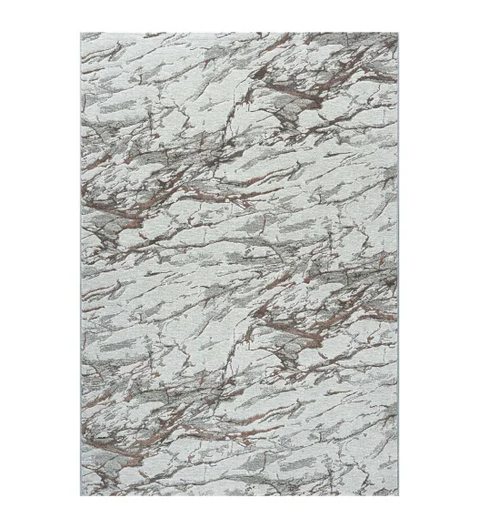 Platinum Abstract Machine Made Runner Grey