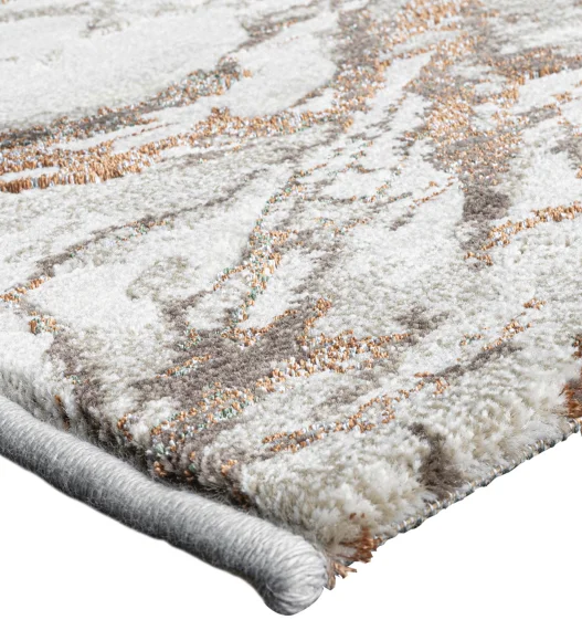 Platinum Abstract Machine Made Runner Grey