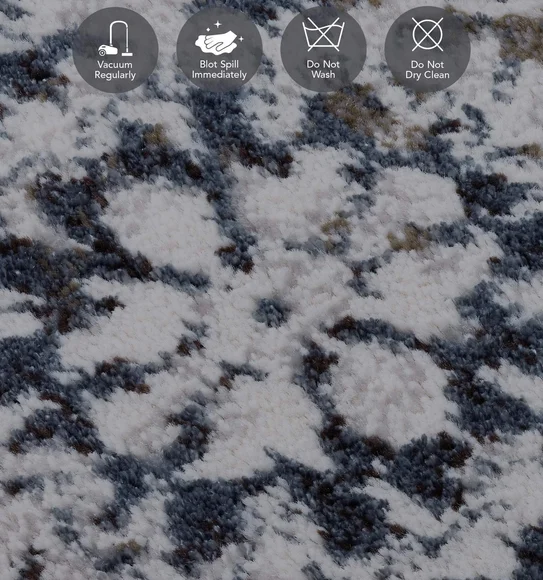 Platinum Abstract Machine Made Runner Grey and Blue