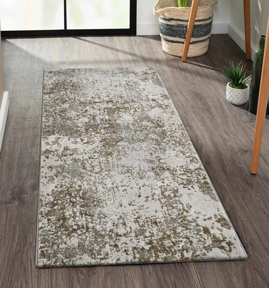 Platinum Classical Machine Made Runner Grey and Musterd