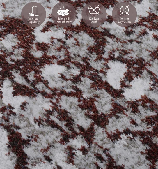 Platinum Abstract Machine Made Runner Grey and Rust