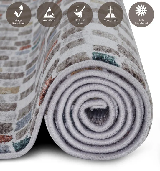 Platinum Abstract Machine Made Carpet Cream and Taupe