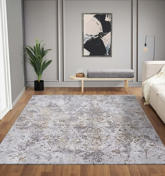 Platinum Classical Machine Made Carpet Grey
