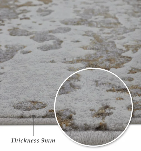 Platinum Abstract Machine Made Carpet Grey and Musterd