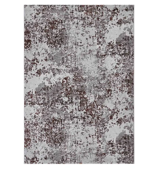 Platinum Abstract Machine Made Carpet Grey and Rust