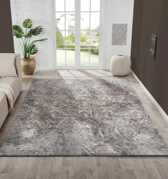 Platinum Classical Machine Made Carpet Grey