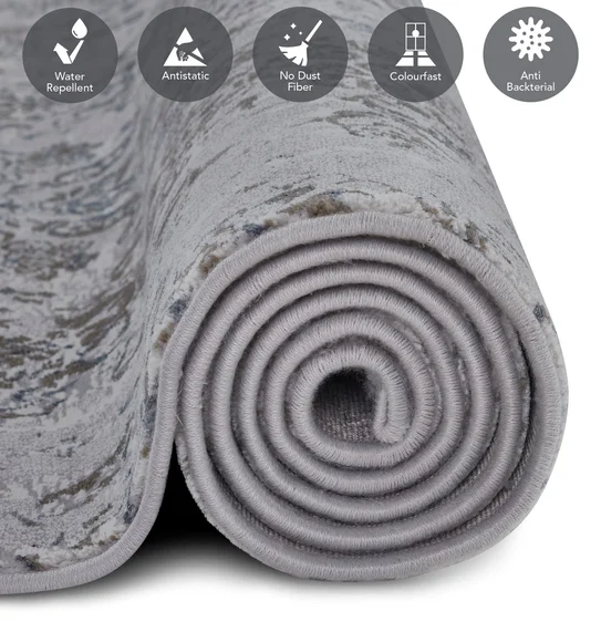 Platinum Classical Machine Made Carpet Grey and Blue