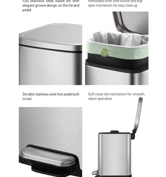 EKO 9384 Stella Fingerprint Resistant Step Bin White