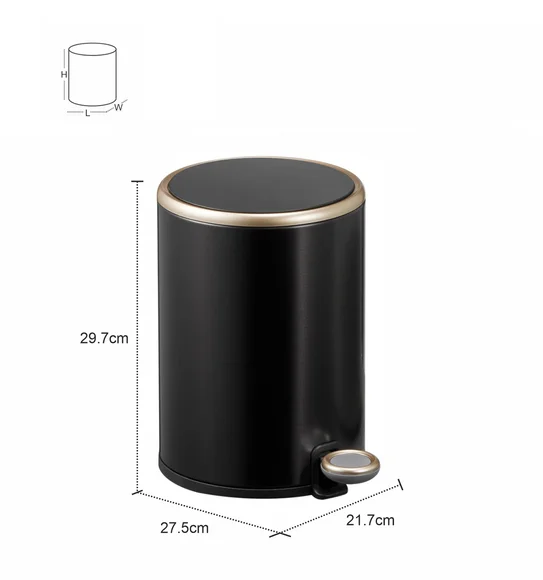 EKO 9330 Cosmo Soft Close Fingerprint Resistant Step Bin Black