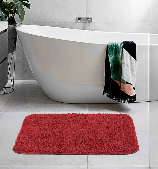 Grace Light Weight Super Soft Bath Mat Burgundy