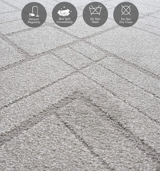 Trentino Abstract Machine Made Runner Grey