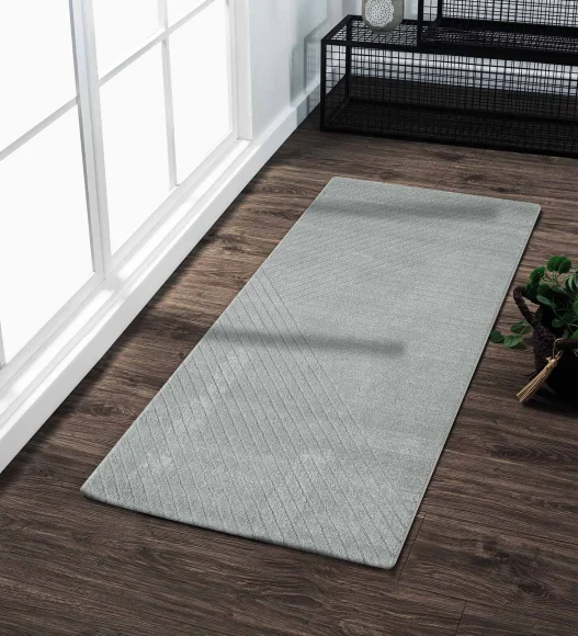 Trentino Abstract Machine Made Runner Grey