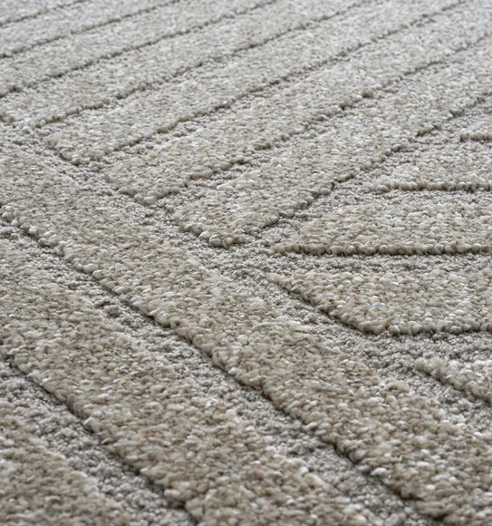 Trentino Abstract Machine Made Carpet Beige