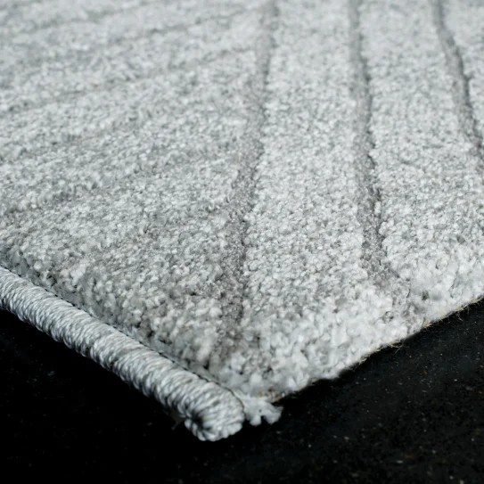Trentino Abstract Machine Made Carpet Grey