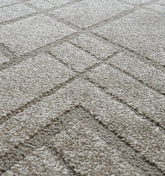 Trentino Abstract Machine Made Carpet Beige
