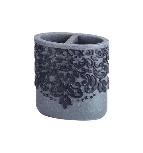 Alvina Polyresin Bath Set Grey Black
