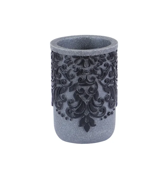 Alvina Polyresin Bath Set Grey Black
