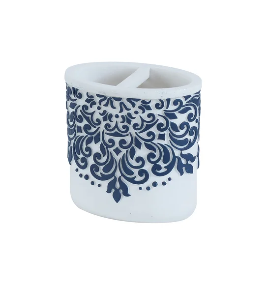 Alvina Polyresin Bath Set White
