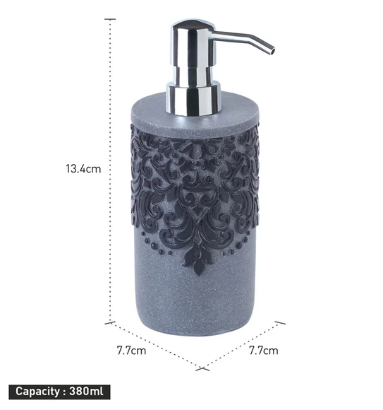 Alvina Polyresin Soap Dispenser Black Grey