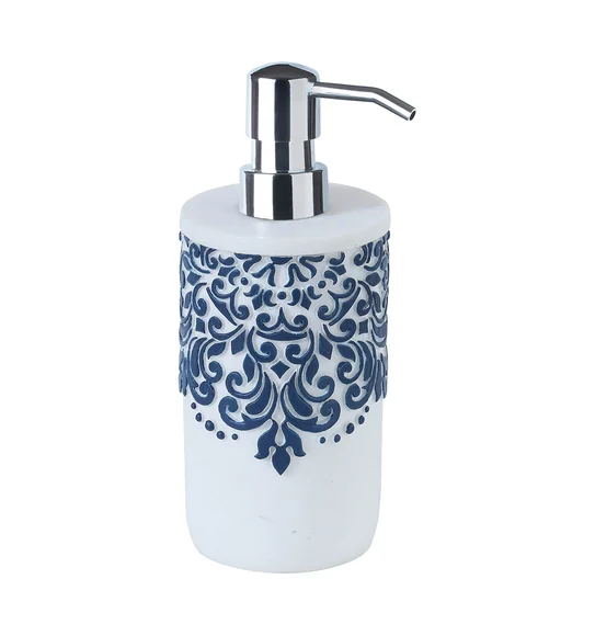 Alvina Polyresin Soap Dispenser White Blue