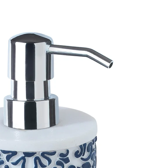 Alvina Polyresin Soap Dispenser White Blue