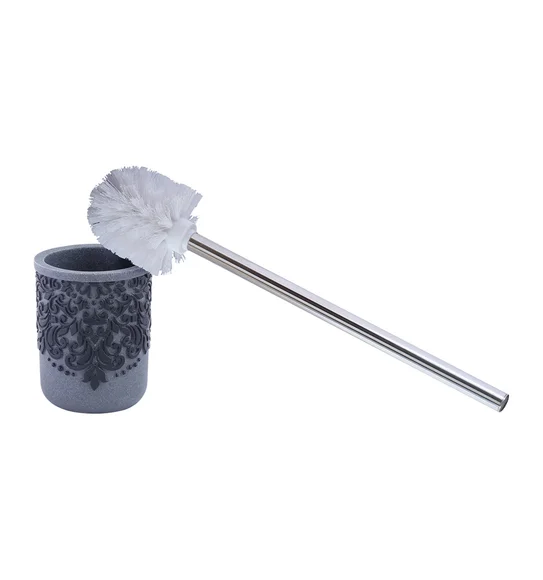 Alvina Polyresin Toiletbrush Holder Black Grey