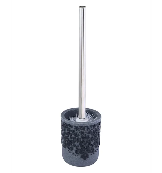Alvina Polyresin Toiletbrush Holder Black Grey
