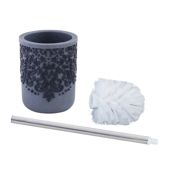 Alvina Polyresin Toiletbrush Holder Black Grey