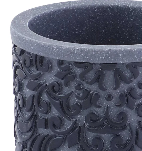 Alvina Polyresin Toiletbrush Holder Black Grey