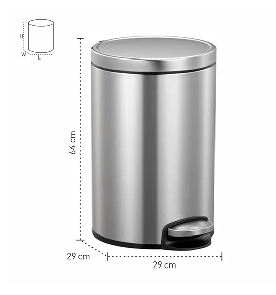 EKO 9115 Artistic Soft Close Fingerprint Resistant Step Bin Metallic