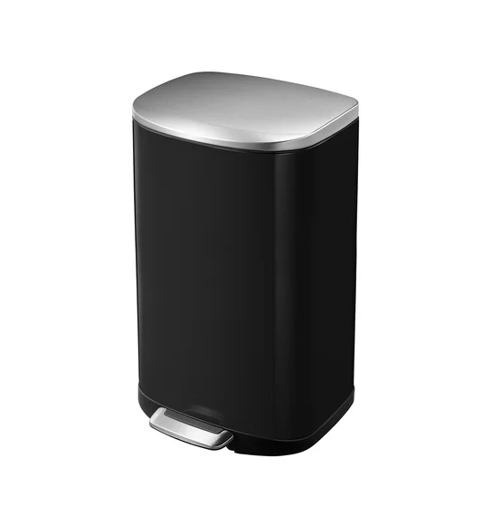 EKO 9366 Della Brushed Stainless Steel Step Bin Black