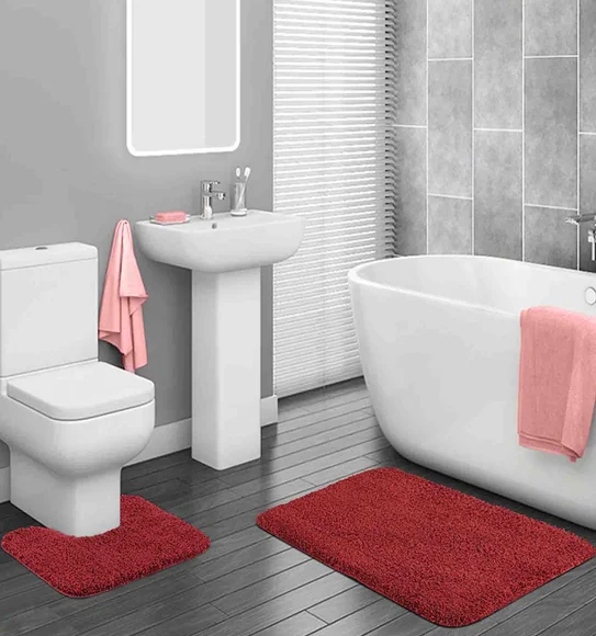 Diana Anti skid Super Absorbent Bath Mat Red
