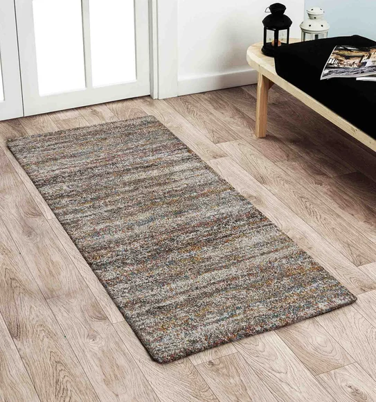 Mehari Polypropylene Shaggy Runner Brown