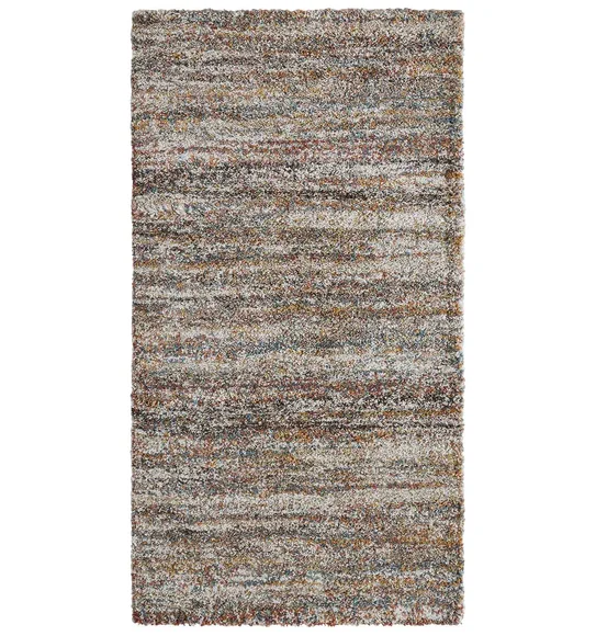 Mehari Polypropylene Shaggy Runner Brown