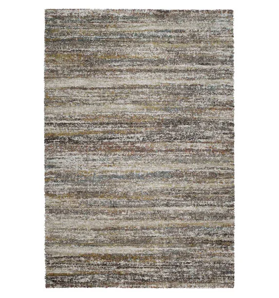 Mehari Polypropylene Shaggy Carpet Brown