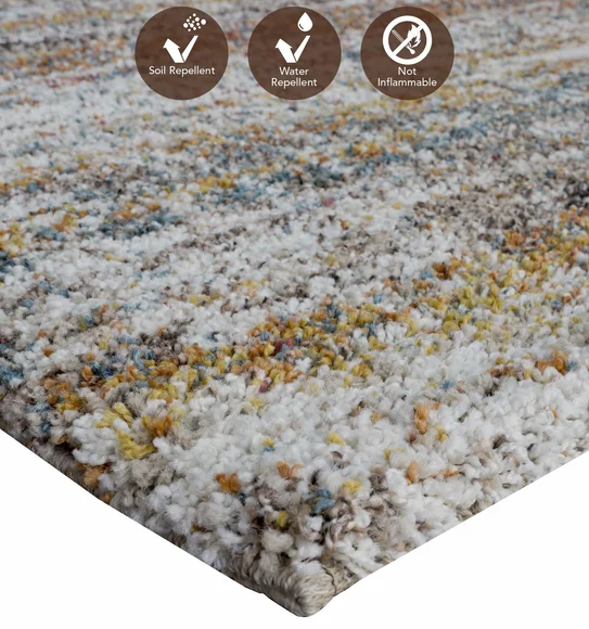 Mehari Polypropylene Shaggy Carpet Brown