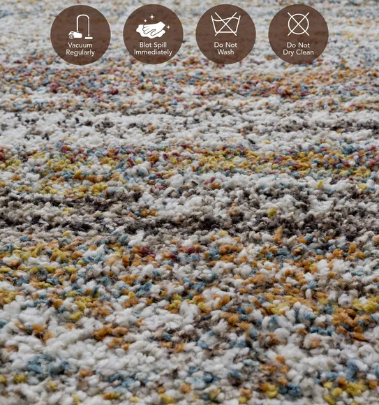 Mehari Polypropylene Shaggy Carpet Brown