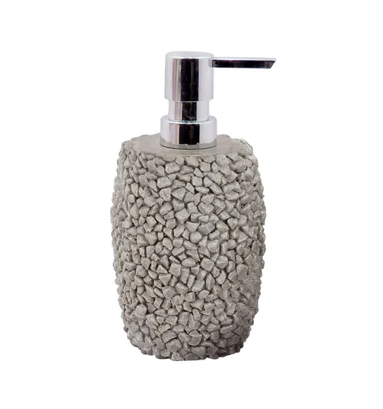 Alvina Polyresin Textured Bath Set Dark Grey