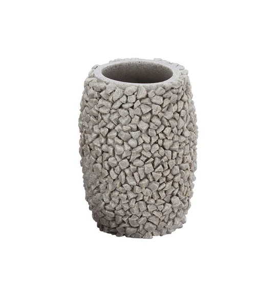 Alvina Polyresin Textured Bath Set Dark Grey
