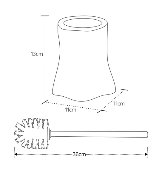 Alvina Polyresin Toiletbrush Holder Dark Brown