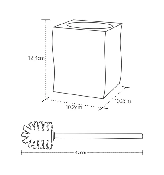 Alvina Polyresin Toiletbrush Holder Brown