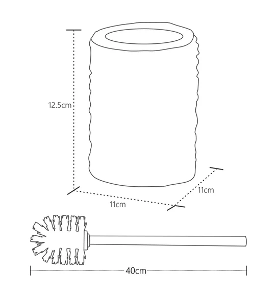 Alvina Polyresin Toiletbrush Holder Black