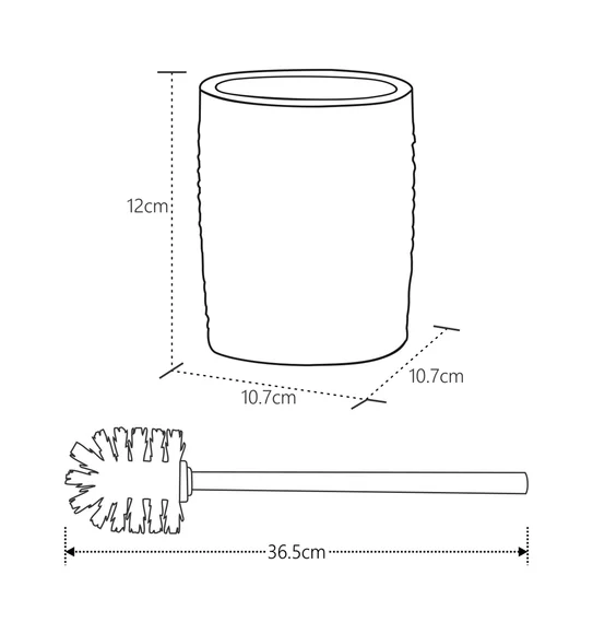 Alvina Polyresin Textured Toiletbrush Holder D.Grey