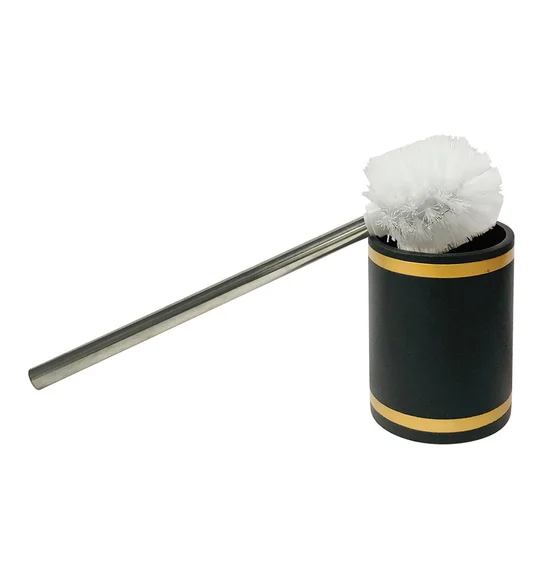 Alvina Polyresin Toiletbrush Holder Gold Black