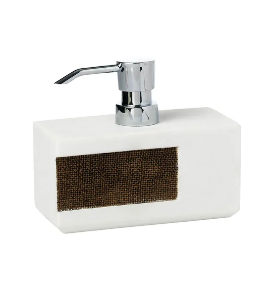 Alvina Polyresin Bath Set White With Brown