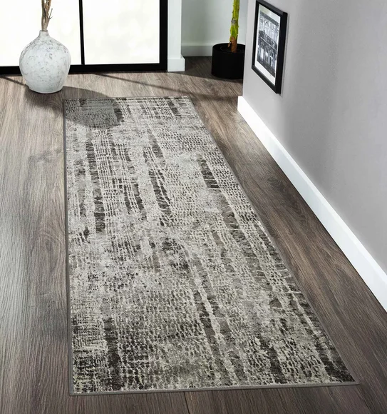 Matrix Abstract Runner Grey and Cream