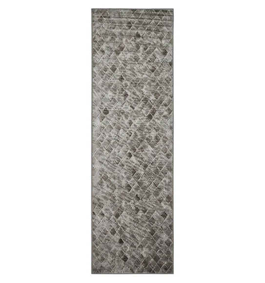 Matrix Geometric Runner Brown and Cream