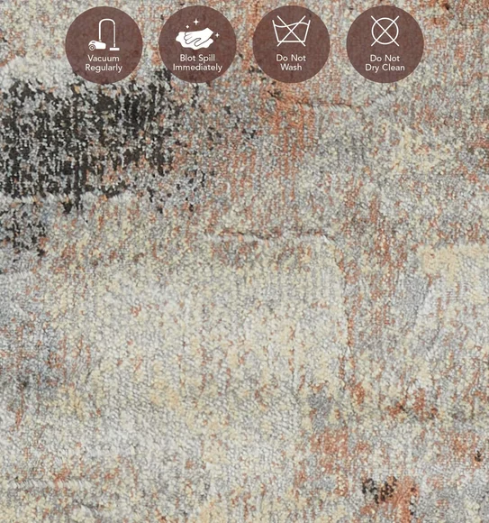 Matrix Abstract Carpet Rust and Cream